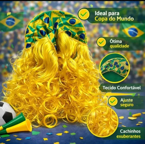 KIT ARCO COM PERUCA TORCIDA COPA DO MUNDO