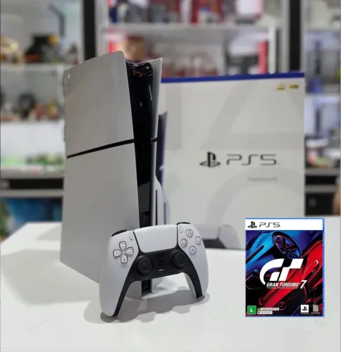 PS5 Slim Com Leitor de Disco SSD 1TB + jogo