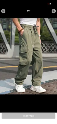 Calça Cargo Shein (Linha Manfinity) Verde Militar