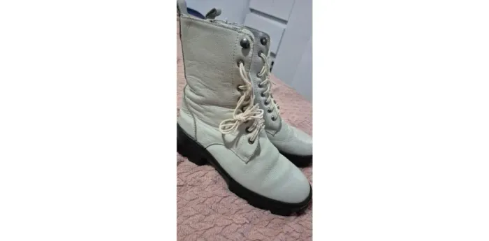 Coturno Mc Bennet Couro Legítimo Off-White Tam 37