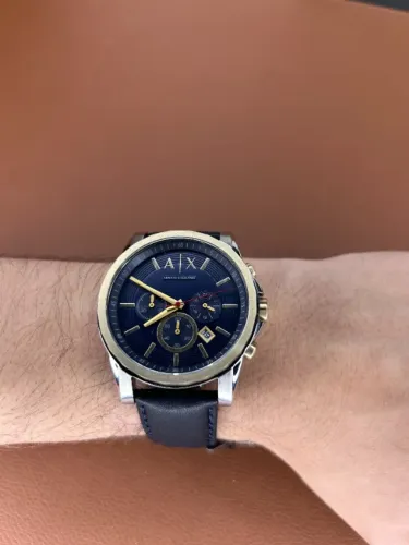 relógio armani exchange ax2515 cronógrafo couro