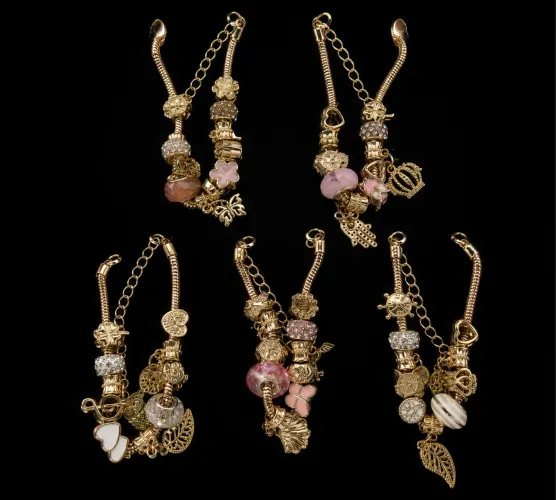 Pulseira estilo berloque Douradas 