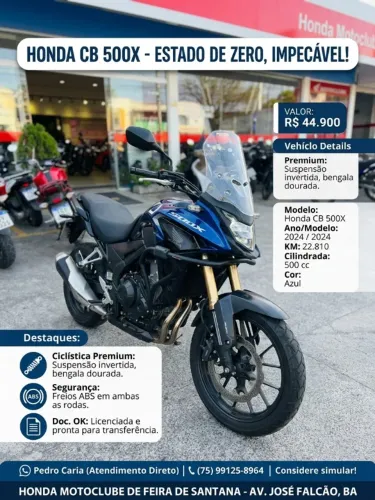 HONDA CB500X 24/24 SUSPENSÃO INVERTIDA