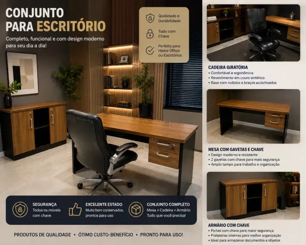 Conjunto de escritório completo