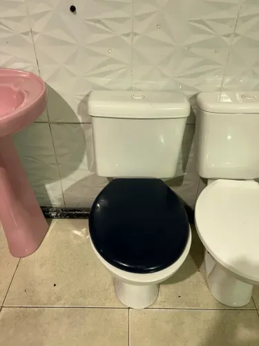 Vendo vasos e pia banheiro