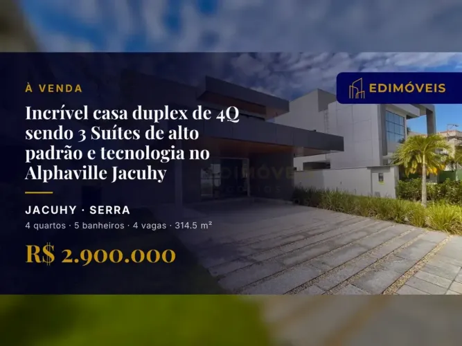 Jacuhy: Casa duplex de alto padrão com piscina e espaço gourmet!