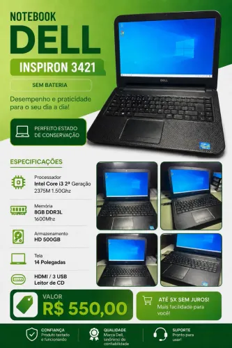 Dell Intel Core i3 8GB HD 500GB - Muito conservado