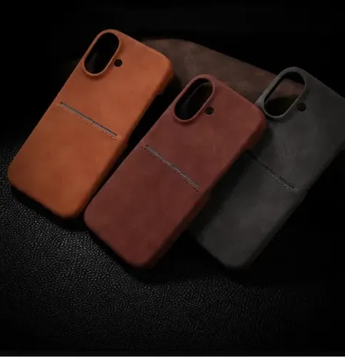 Capa Luxo em Couro para iPhones com Porta Cartão