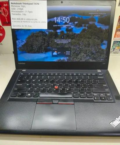 Notebook ThinkPad T470 i7-7gen