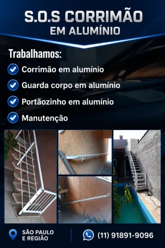 Corrimão e Guarda corpo em alumínio 