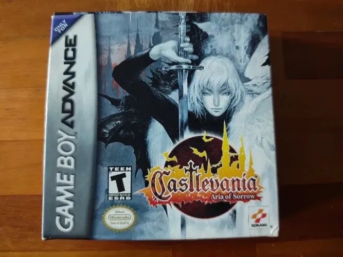 Jogo Castlevania Aria of Sorrow completo CIB Game Boy Advance