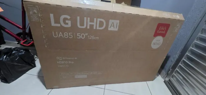 Caixa para TV de 50 polegadas + os dois Isopor + o saco plástico - Retirada em Guarulhos