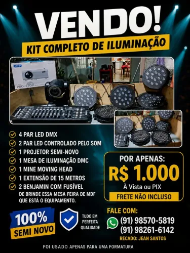 ? VENDO KIT COMPLETO DE ILUMINAÇÃO PROFISSIONAL - SEMINOVO