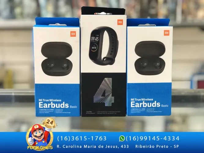 Earbuds e Mi Band 4 Lacrados a Pronta Entrega