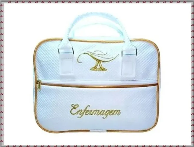 Bolsa luxo enfermagem branco, verde ou marinho