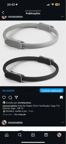 Anel De Pilates 37cm Tonificador Yoga T12 Flexível Yoga - R$ 70