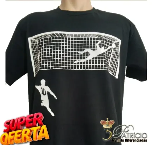 Camiseta Golaço - 100% Algodão Premium - Preta Lisa Tamanho G