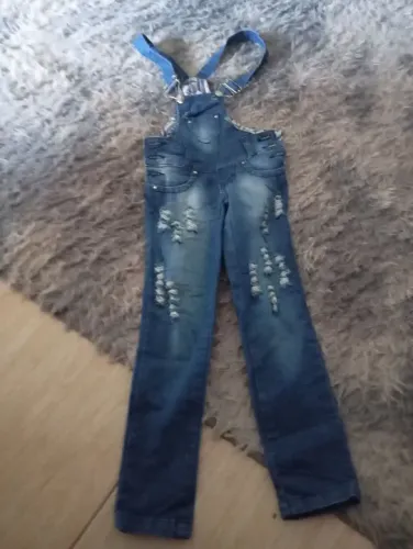 Macacão Jeans Infantil - Desfiado