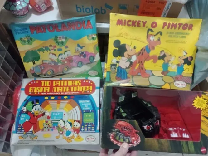 Jogo Antigo Coluna Patolândia + Mickey Pintor + Tio Patinhas + Roton (tabuleiro - xadrez)