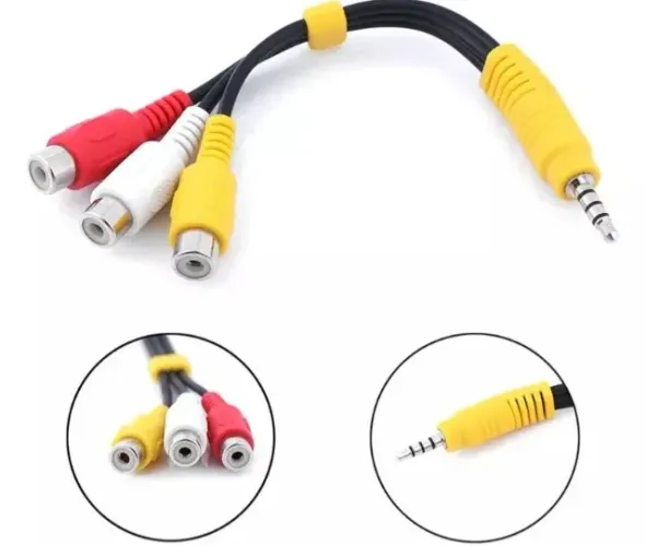 Cabo Adaptador Curto P3 P2 3 Rca Femea Audio Video  Arduino Automação COD-CP738  