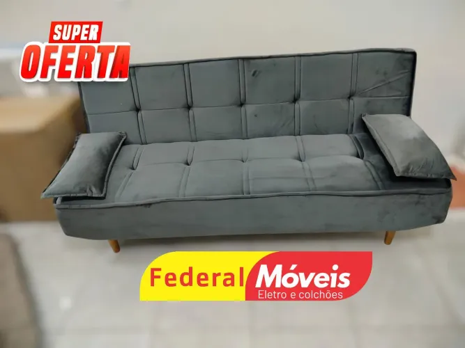 Sofá Cama 1,88m Veludo D33 Moderno - Super Oferta