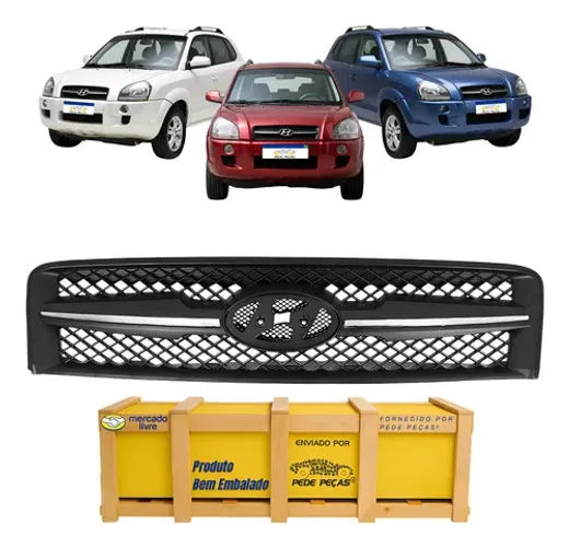 Grade Do Capo Radiador Tucson 2005 2006 2007 2008 Gl Gls Preto Cromado