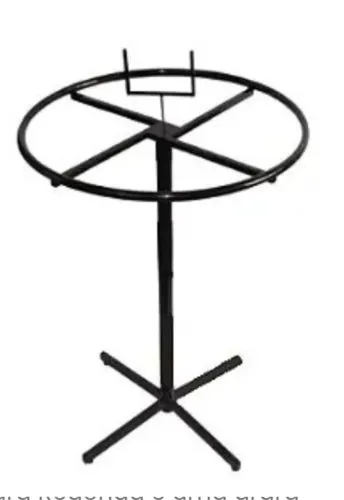 Arara de chão preta e cromada 