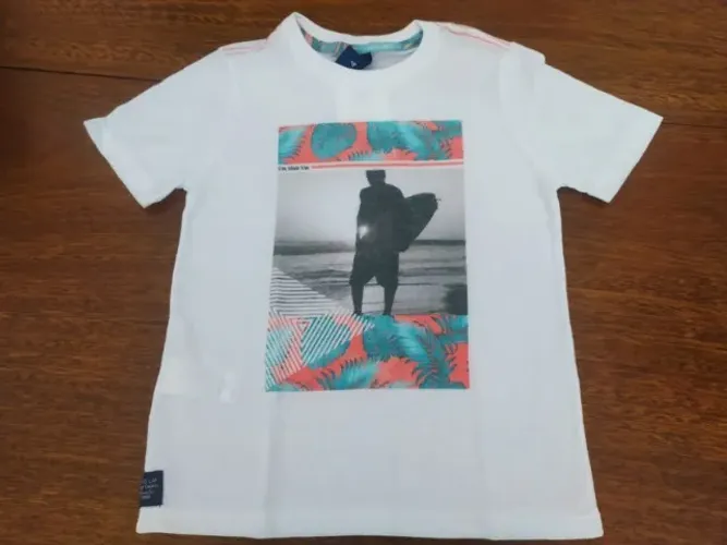 Camisa Infantil Surf Branca Da 1+1