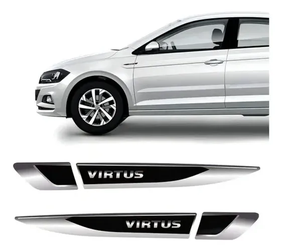 Emblema Resinado Aplique Lateral Virtus Decorativo Par