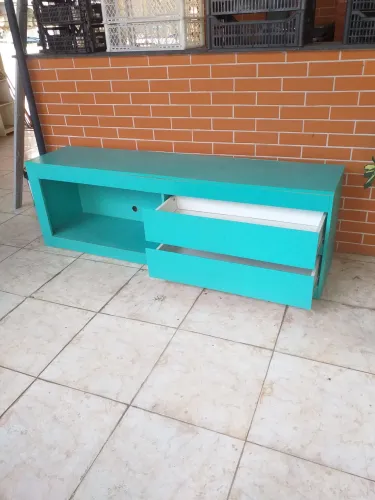 Rack verde com DUAS gavetas GRANDE 1,80 largura 40 PROFUNDIDADE e 57 ALTURA SEMI NOVO