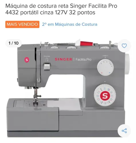 Máquina de Costura Singer Facilita Pro 4432 - 127V - 32 Pontos