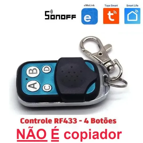 Sonoff Controle RF 4 Botões Chaveiro Automação Sem Fio Tuya Smart Life Ewelink Arduino