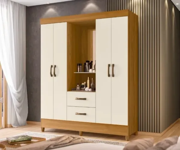 Guarda Roupa 4 Portas 2 Gavetas novo entregamos