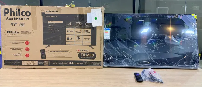 SMART TV PHILCO 43? TELA QUEBRADA NOVA NA CAIXA