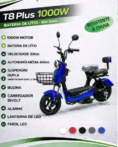 Scooter Elétrica 1000w Parcelo 10 x R$799,00 - Bateria lítion 48v 24a NOVA 14 km