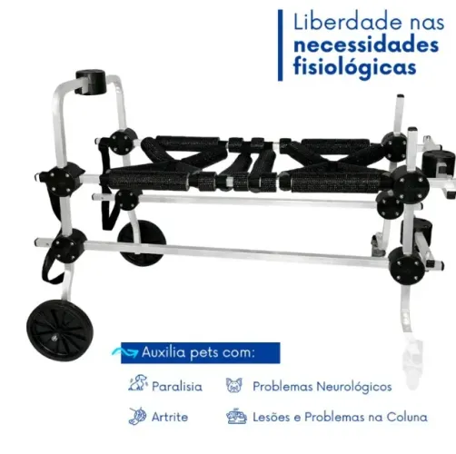 Cadeira Andador 4 Rodas Cachorro Tam G Regulável Grande