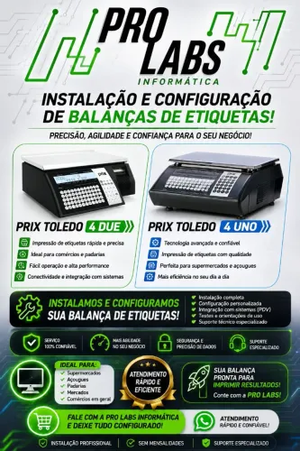 Instalação e configuração de Balança de etiquetas TOLEDO