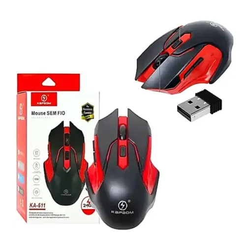 Mouse Sem Fio Kapbom KA-611 2.4GHz DPI Ajustável cores variaveis