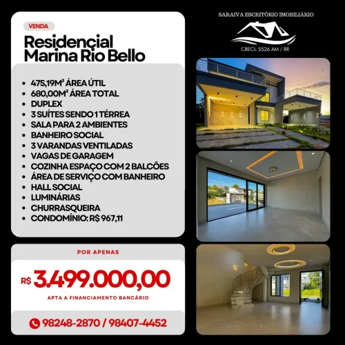 Casa á Venda no Residencial Marina Rio Bello