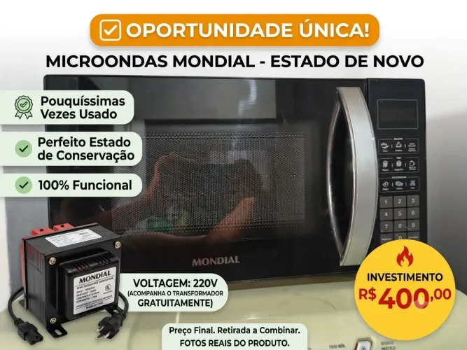 Vende-se Microondas 220w com transformador