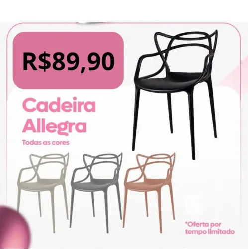 Cadeira Allegra. Resistente e com 1 ano de garantia.