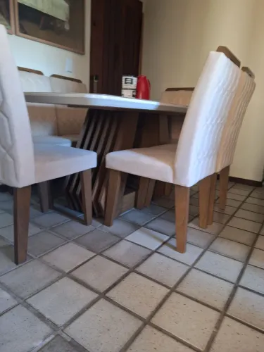 Conjuntos de mesa de jantar com 6 cadeiras