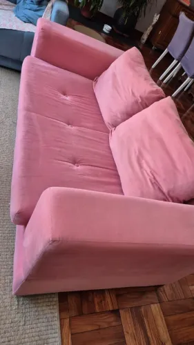 Sofá Rosa Suede 2 Lugares