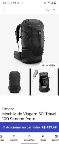 Mochila 50 litros Simond da Declaton