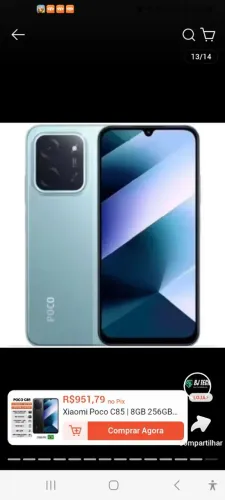 Celular c85 poco 256gb