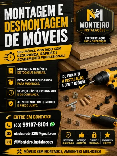Montador de Móveis, Reforma, e desmontar.