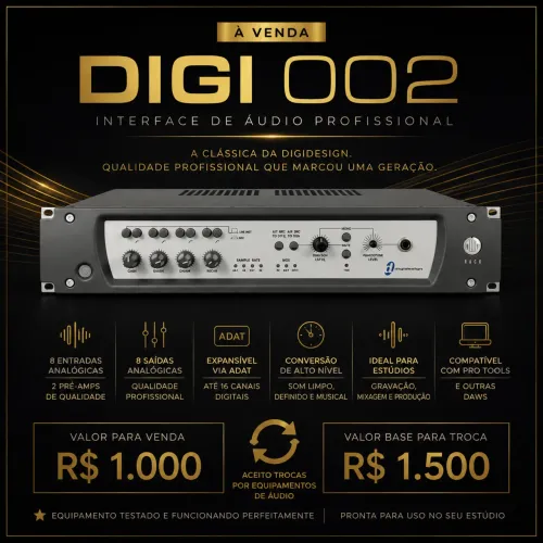 Interface de áudio profissional Digidesign Digi 002 avid - ESTUDO TROCA