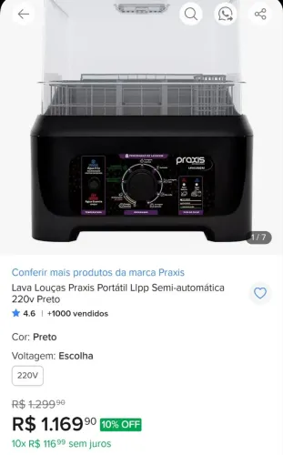 LAVA-LOUÇAS PRAXIS PORTÁTIL