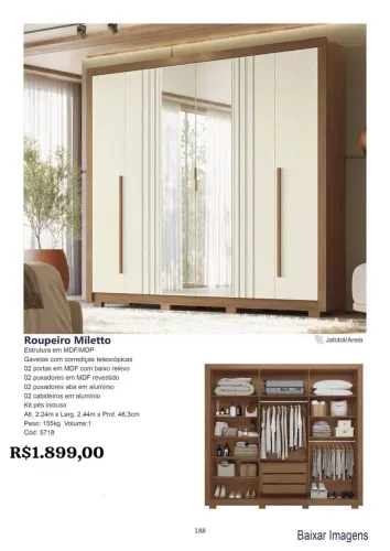 GUARDA ROUPA de casal Roupeiro Miletto