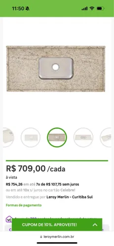 Pia em granito Aqualux + cuba Franke + torneira Docol